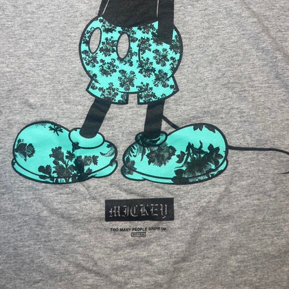 NEFF x Disney Mickey Mouse Tee – Heather Gray Vintage Floral Graphic L - Picture 5 of 5